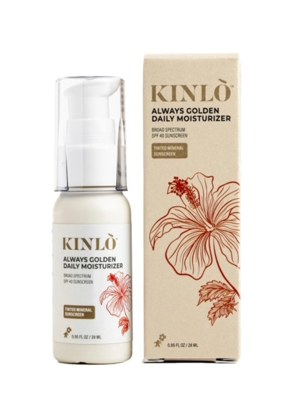 KINLÒ Always Golden Daily Moisturizer SPF 40 Tinted Mineral Sunscreen 0.95 oz